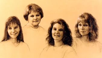 Drawing of Mother and 3 Daughters